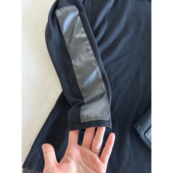 Say What Women’s Black Faux Leather Turtle Neck Dress - Picture 3 of 8